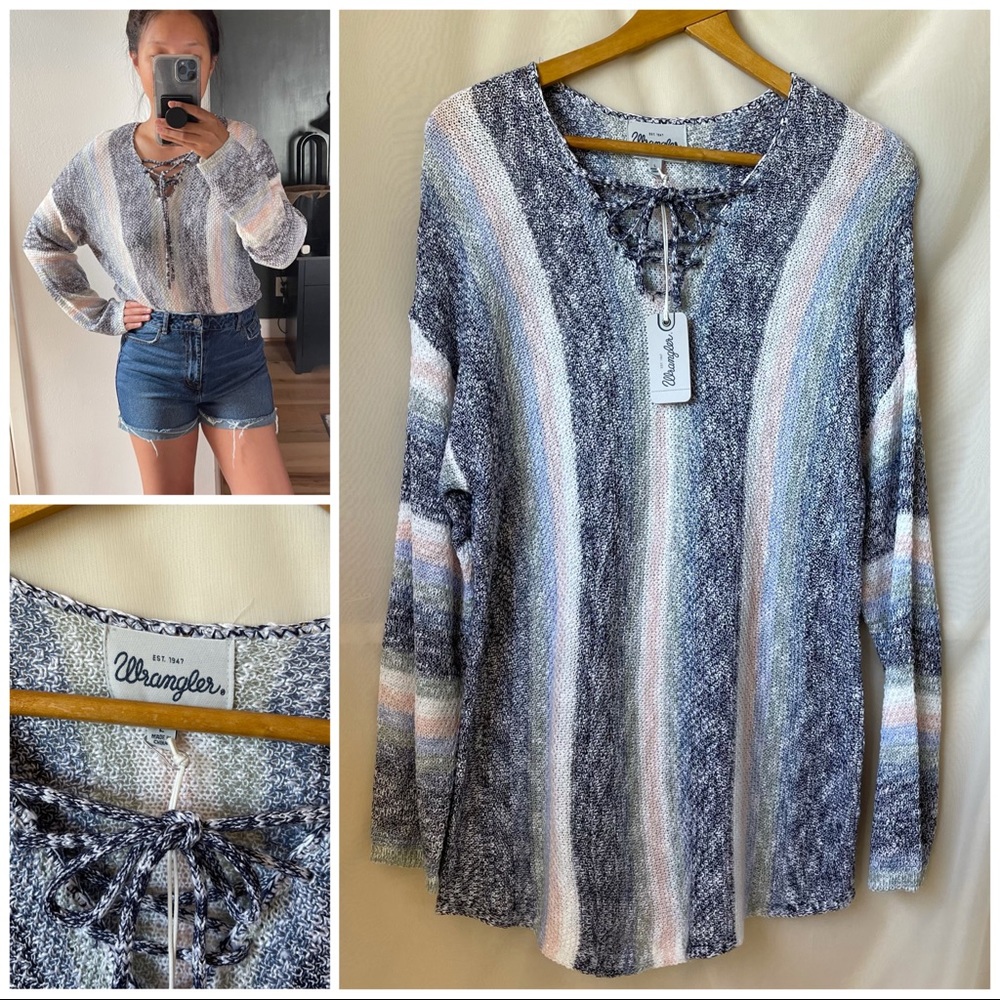 NWT Wrangler Long Sleeve Striped Tunic Sweater
